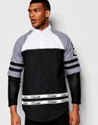 Jaded London Gray Varsity Ls Shirt - Black