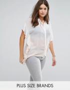 Religion Plus Ombre Ruffle Shirt With Hanky Hem - White