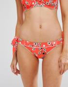 Floozie Neon Floral Tie Side Bikini Bottom - Multi