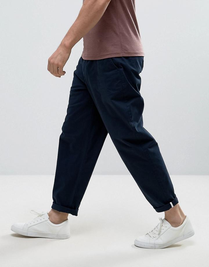 Selected Homme Chino In Wide Leg - Blue