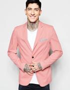 Sisley Slim Fit Blazer In Pink - Pink