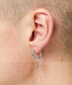 Asos Design Hoop Earrings With Chunky Cross In Real Silver Plate