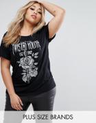 Missguided Plus Twisted Youth T-shirt - Black