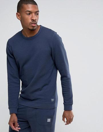 Tom Tailor Sweatshirt In Structured Jersey - Navy