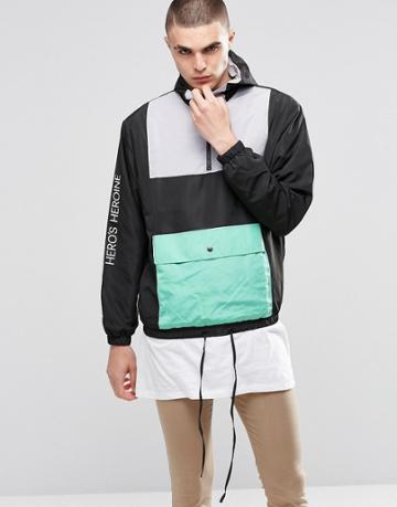 Hero's Heroine Overhead Windbreaker Jacket - Black