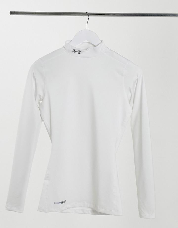 Under Armour Coldgear Long Sleeve Top In White