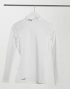 Under Armour Coldgear Long Sleeve Top In White