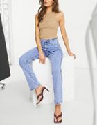 Missguided Wrath Straight Leg Jean In Blue-blues