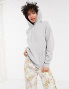 Monki Oversized Hoodie In Gray Marl