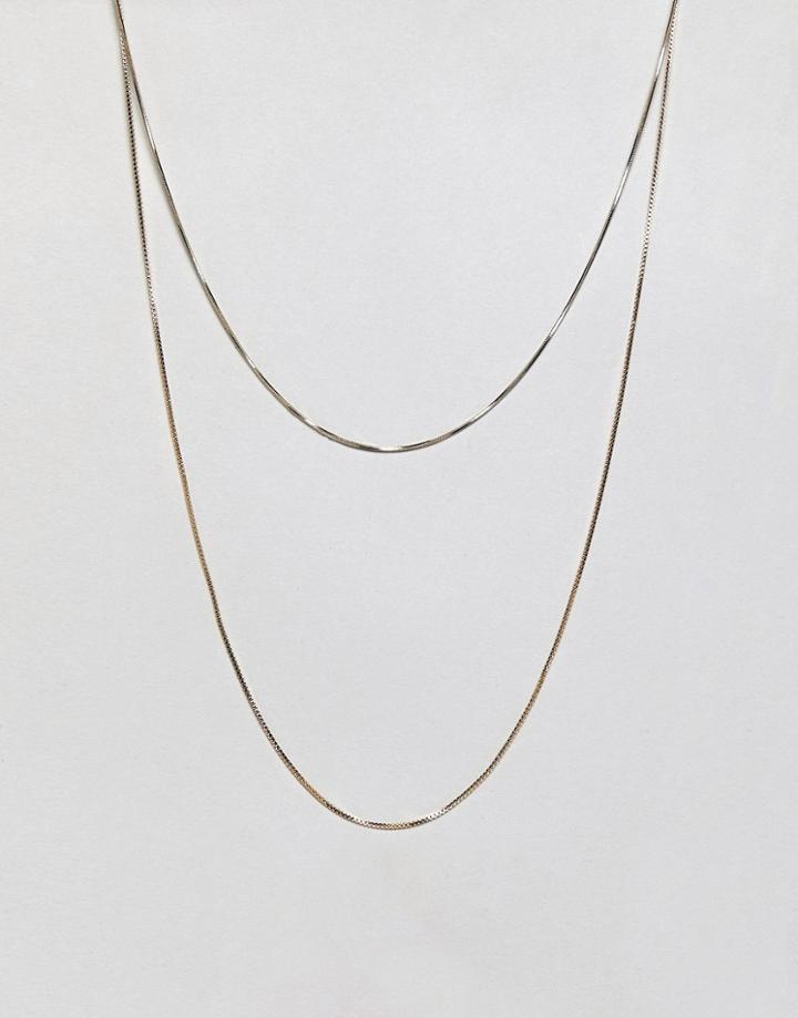 Weekday Thin Multi Necklace - Gold