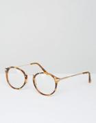 Jeepers Peepers Round Clear Lens Glasses Exclusive To Asos - Brown