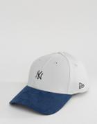 New Era 39thirty Fitted Cap Ny Yankees With Suede Visor - Gray