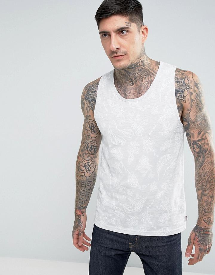 Bellfield Botanical Printed Tank - Stone