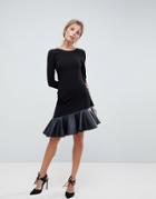Asos Pu Pephem Mini Dress - Black