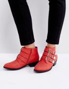 Truffle Collection Western Stud Buckle Boot - Red