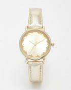 New Look Scallop Face Gold Watch - Gold