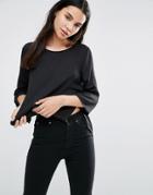 Vero Moda 3/4 Slit Side Top - Black