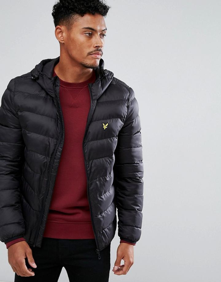 Lyle & Scott Lightweight Puffer Jacket Black - Black