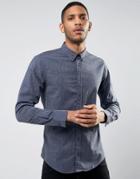 Boss Orange By Hugo Boss Edipoe Fleck Shirt Slim Fit Buttondown - Navy
