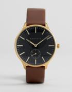 Newgate Blip Brown Leather Watch With Reverse Dial - Brown