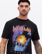 New Look Oversized T-shirt With Def Leppard Print In Black