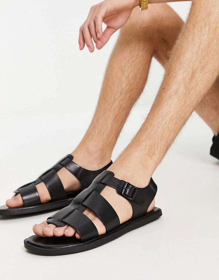 River Island Fisherman Sandals In Black