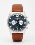 Kahuna Chronograph Leather Watch In Brown - Brown