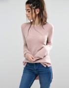 Only Orleans High Low Knit Sweater - Pink