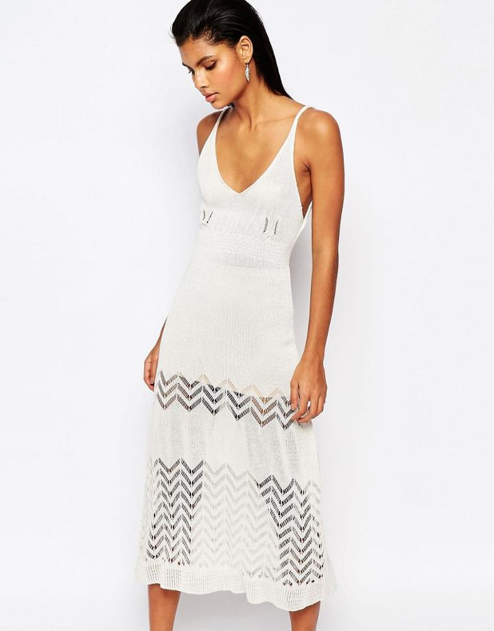 Moon River Knitted Midi Dress - Cream