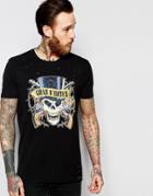 Asos T-shirt With Guns'n'roses Print With Distressing In Relaxed Skater Fit - Black