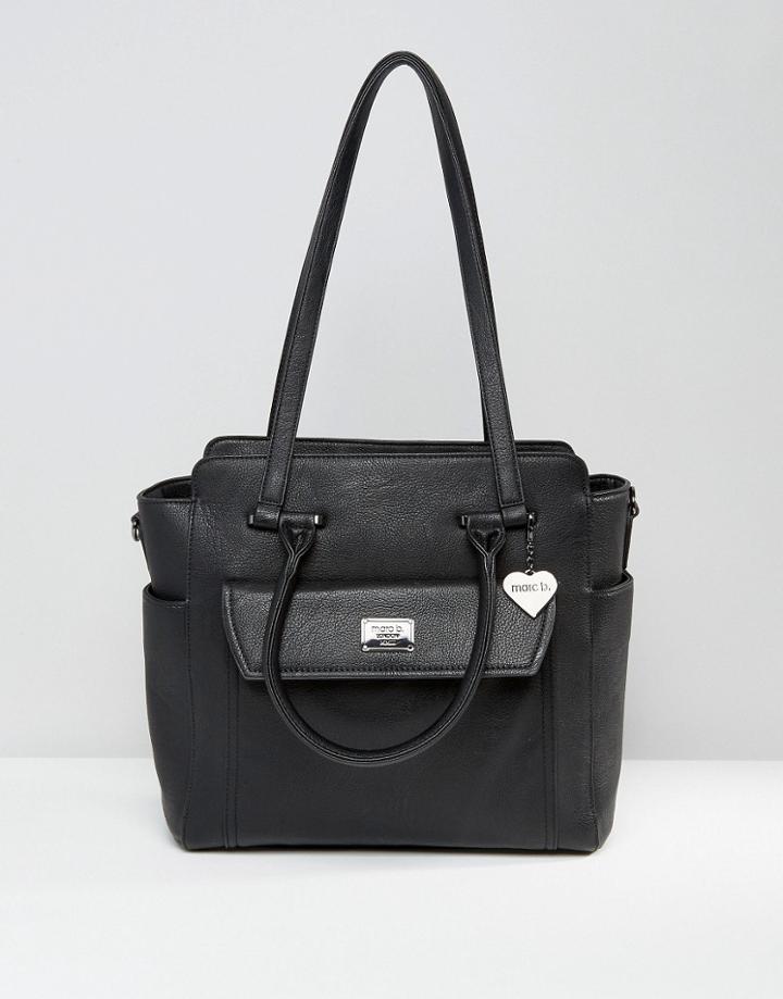 Marc B Structured Winged Shoulder Bag - Black