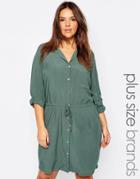 Junarose Utility Shirt Dress - Green