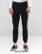 Only & Sons Skinny Cuffed Hem Pants With Stretch - Black