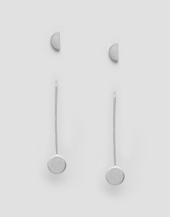 Selected Femme Nomay 2 Pack Earrings - Silver
