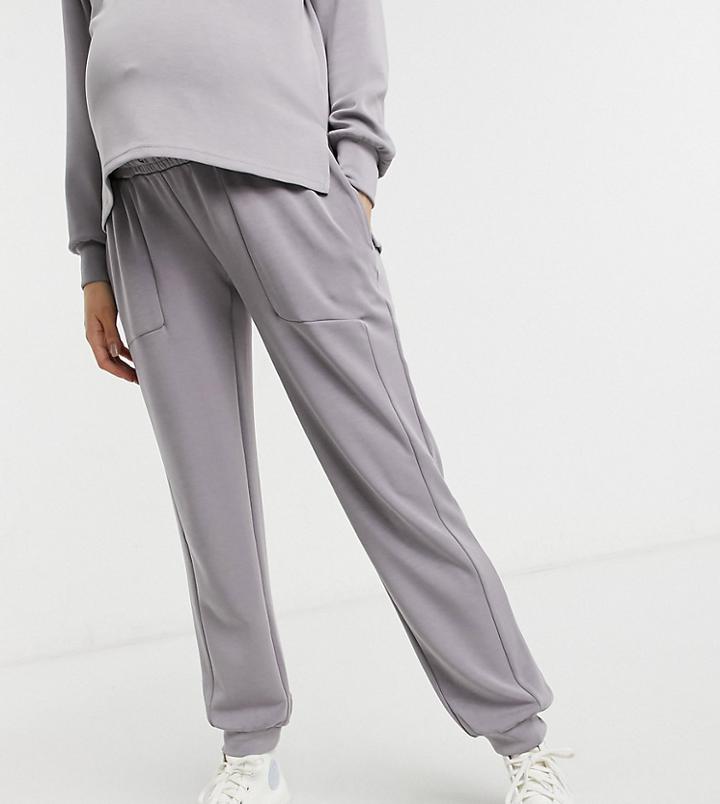 Pieces Maternity Sweatpants In Gray - Part Of A Set-grey