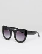 7x Chunky Cat Eye Sunglasses - Black