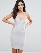 Love & Other Things Bandeau Bandage Dress - Gray
