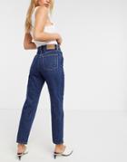 Only Fine Straight Leg Jeans With High Waist In Blue