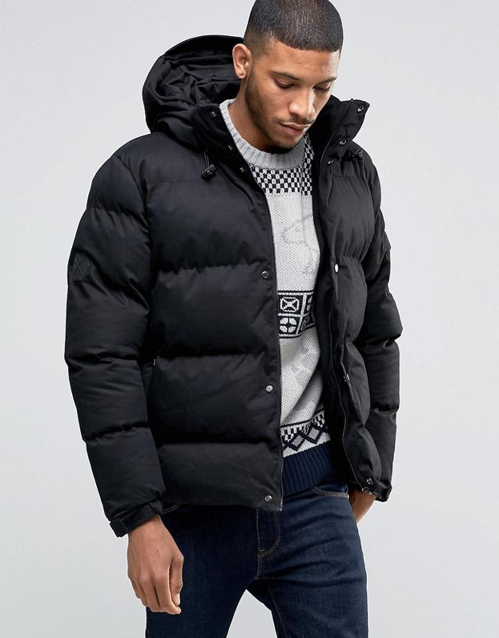 Bellfield Black Jacket With Tubular Quilting - Black