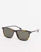 Hugo Boss Round Sunglasses In Tortoise Shell-brown