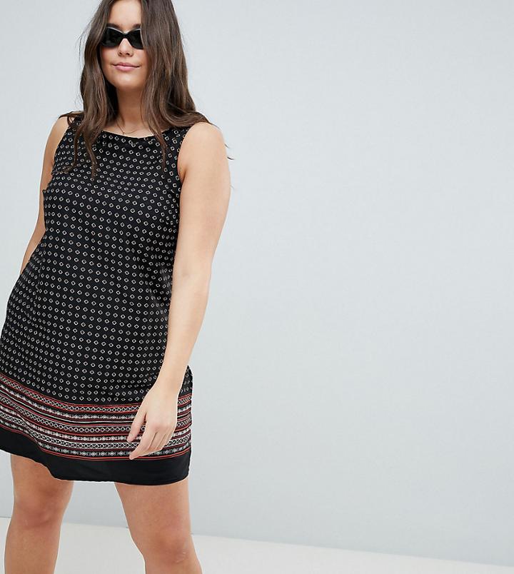 New Look Curve Printed Dress - Black