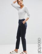Asos Tall Casual Chino Trousers With Roll Hem - Navy