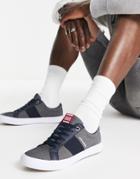 Jack & Jones Side Stripe Logo Sneakers In Navy
