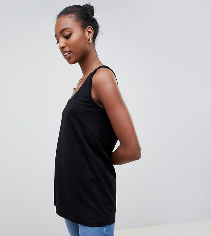 Asos Tall Longline Tank-black