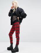 Tripp Nyc Check Joggers - Red Plaid