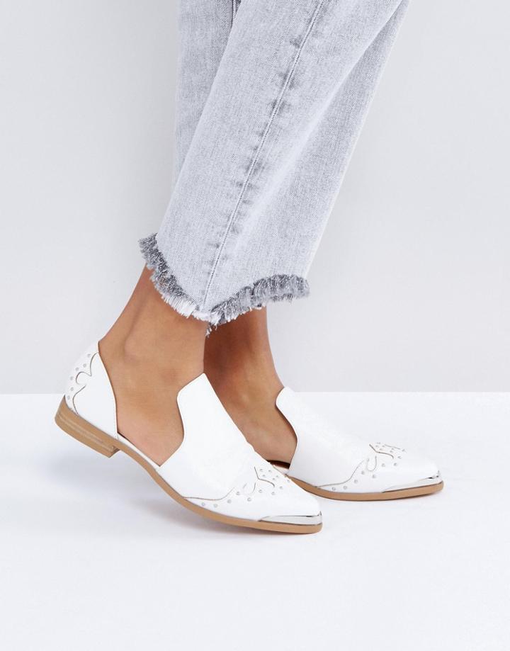 Asos Monaco Western Flat Shoes - White