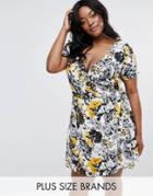 Nvme Tea Dress With Wrap Front - Multi