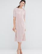 Asos Tall Pliss T-shirt Dress - Pink