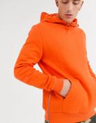 Asos Design Hoodie In Orange With Silver Side Zips