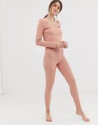 Asos Design Mix & Match Amore Ribbed Jersey Legging-pink